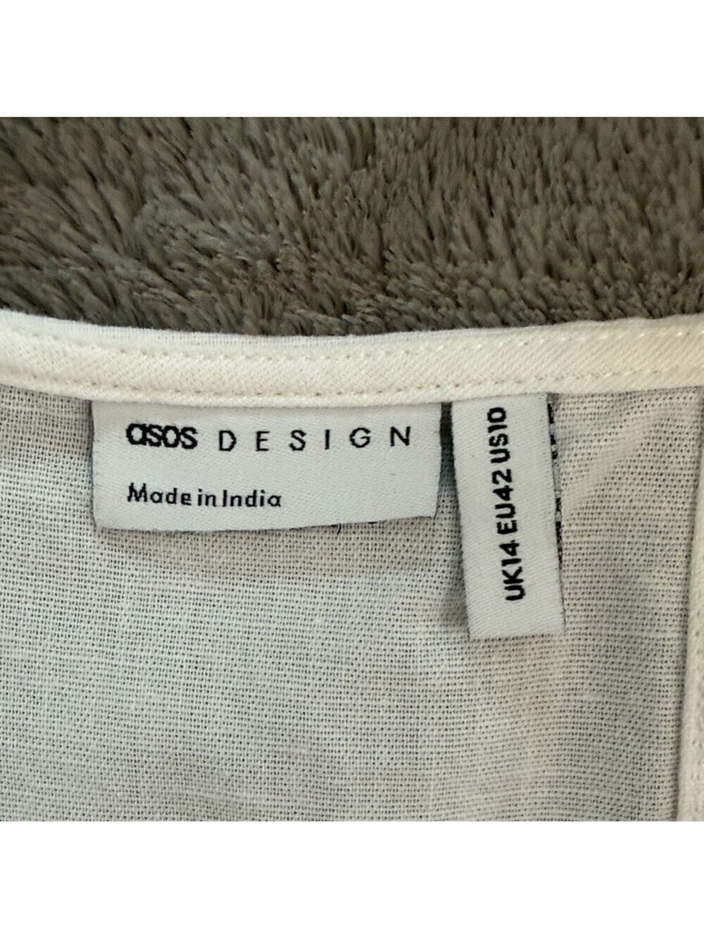 Ivory Linen Square Neck Romper - Picture 2 of 2